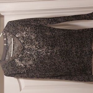 Elegant Black and Gray Women's Top